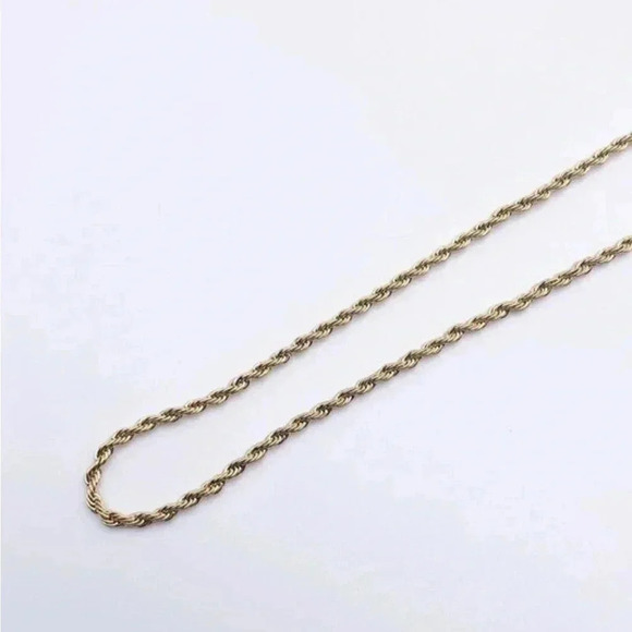 DAINTY Gold  Twisted Rope Necklace 18k Gold Plated Chain Layering Necklace - Picture 3 of 6